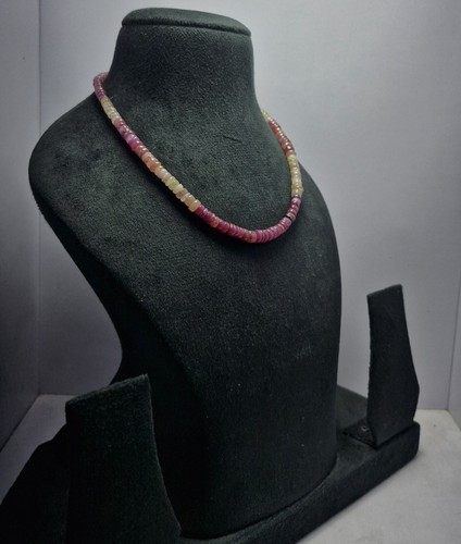Ruby Sapphire Gemstone 6.5 mm 18 in String 92.5 Fine Silver Jewelry Necklaces - Picture 3 of 8