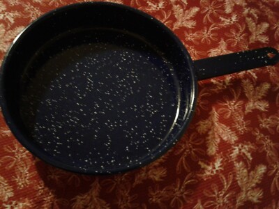  Blue Speckled Enamelware 9.5  Skillet New With Tag - Mexico