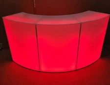 LED Illuminated Curved Circular Mobile Bar Counter from Glow Gizmo