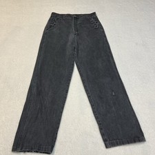 Vtg Wrangler Silverlake Jeans Womens Sz 28X29 Faded Black Western Tassle Rare