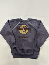 Vintage Hard Rock Cafe Sweatshirt Adult Small Gray Dyed Chicago USA Made 50/50