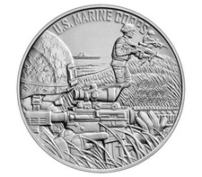 United States Marine Corps 99.9% 1.000 Troy Oz. silver medal w/OGP & COA (SMC1)