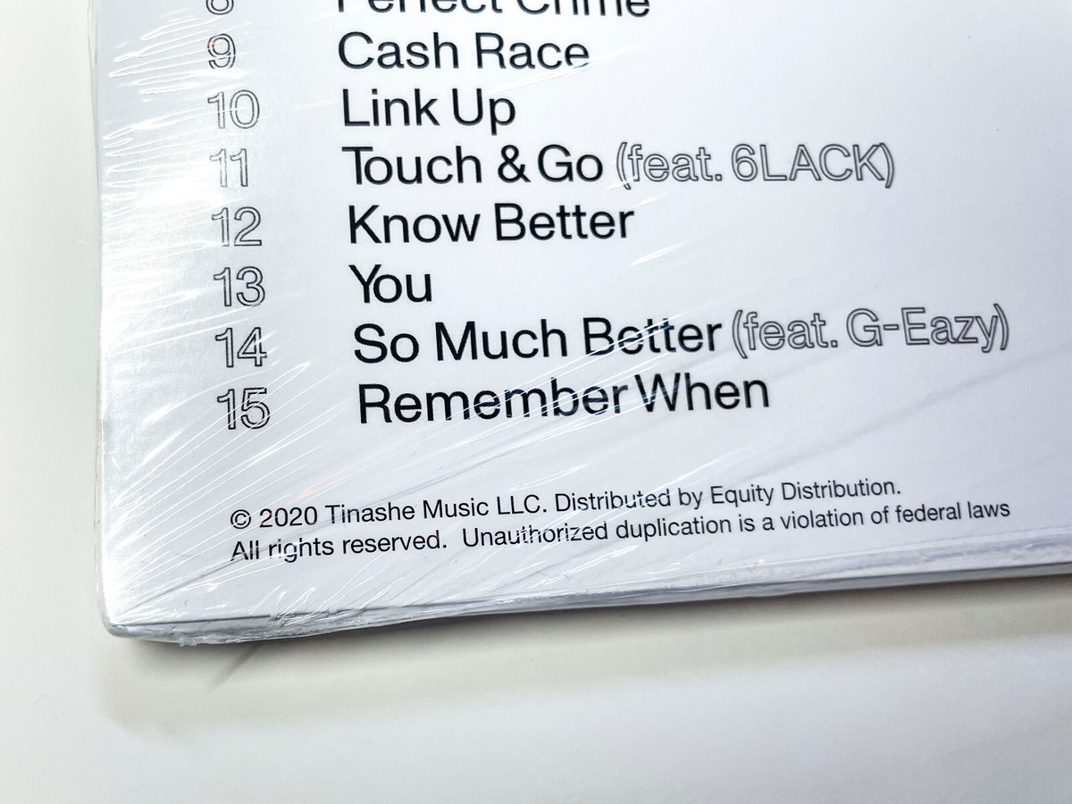 Tinashe – Songs For You レアCD TINASHE - SONGS FOR YOU White Vinyl LP Album Sealed NOT Mint