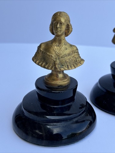 MAXIMILIAN AND CARLOTTA SCULPTURE STATUE SMALL PAIR ANTIQUE 19TH CENTURY ICONIC - Picture 2 of 13