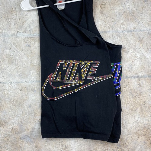 Vintage 80s/90s Nike Tank Top Black Adult Mens Large Made In USA Spellout - Picture 7 of 11