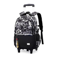 Kids Boys Rolling Backpack, School Backpack with 2-Wheel 2-wheel Letters