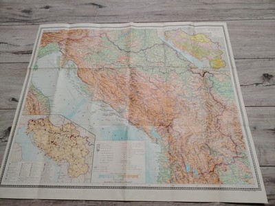 Vintage Soviet map of Yugoslavia 1976 28*33''  72х82 cm
