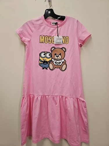 Nuovo con etichetta! Abito MOSCHINO TEEN PInk Minions 12 anni