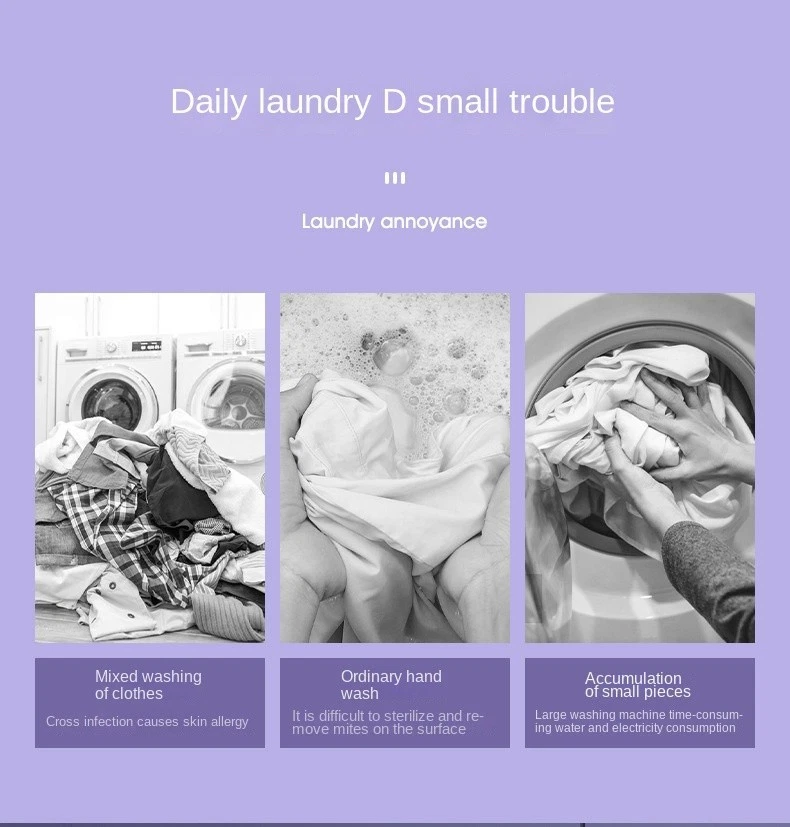 8L Mini Portable Washing Machine Spin Dryer Socks Underwear Baby Clothes - Image 3 of 4