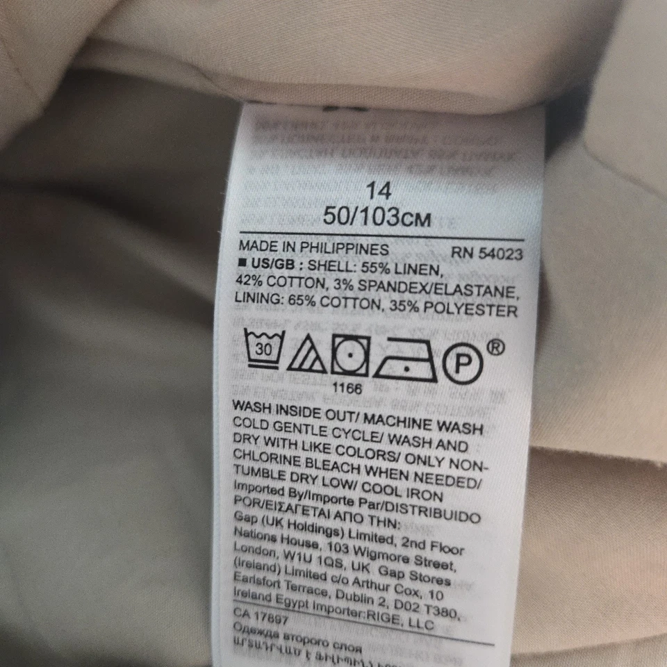 Женский льняной двубортный блейзер Banana Republic в клетку размер 14 - Изображение 4 из 4