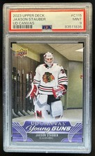 2023-24 Upper Deck Jaxson Stauber UD Canvas Young Guns RC #C115 Blackhawks PSA 9