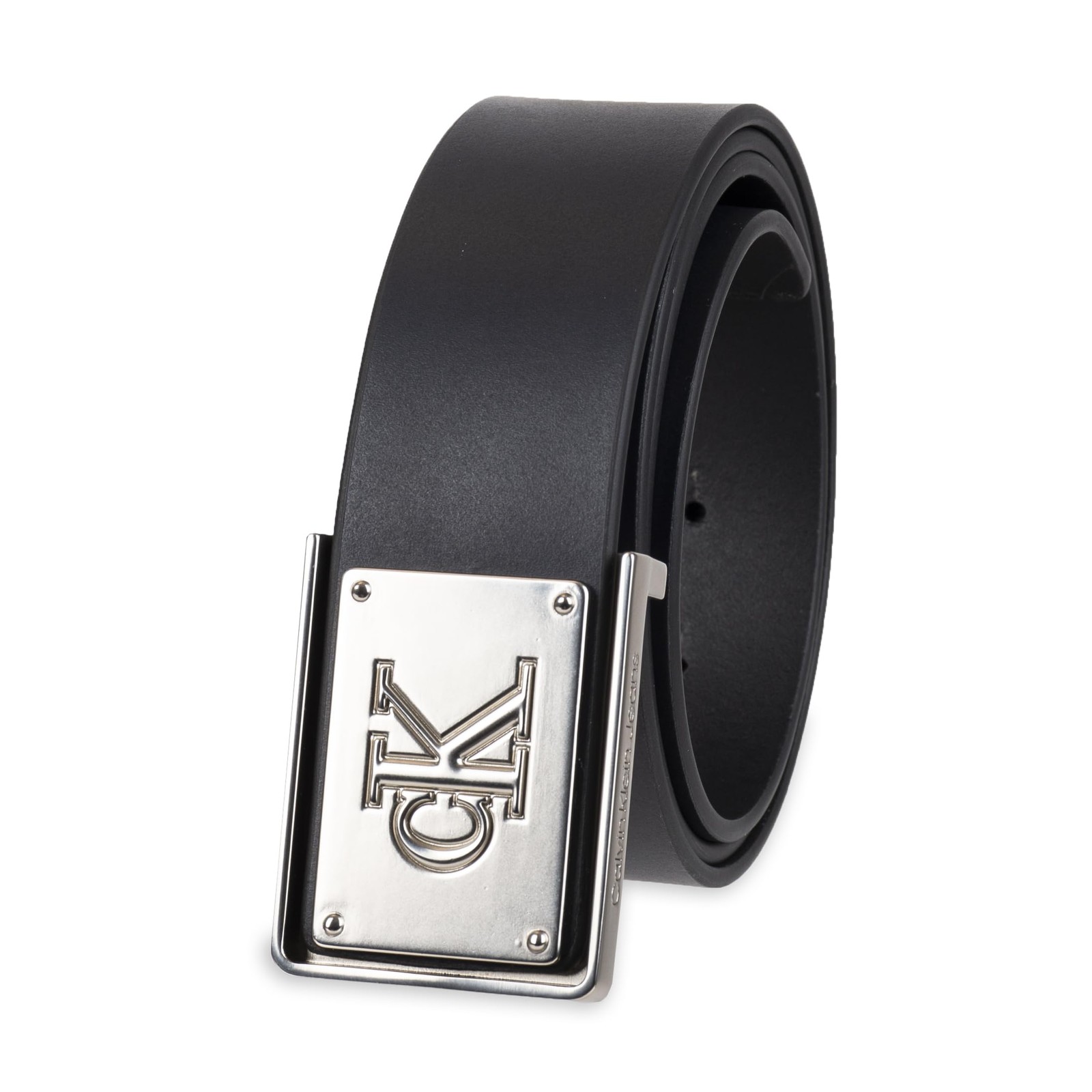 Calvin Klein CK Jeans Mens Plaque Logo Buckle Belt Black Large 8790₽
