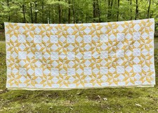 King Size Star Quilt Unused 100  X 109  Sunflower Yellow Very Large