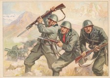 Cartolina antica: Divisione Fanteria Cacciatori delle Alpi (La Monaca)