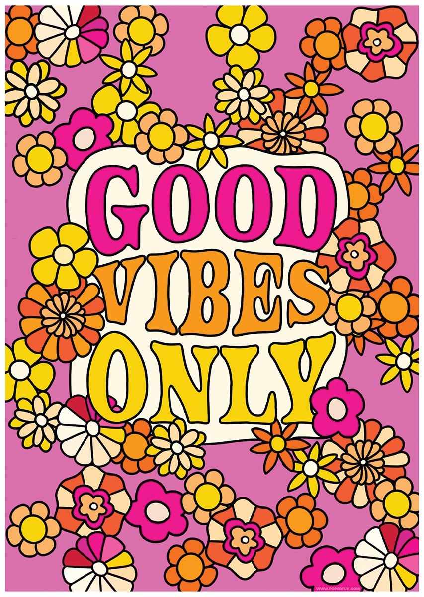 Laminated Good Vibes Only Mini Poster