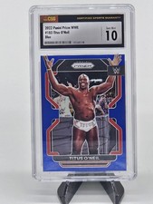 Titus O'Neil 2022 WWE Panini Prizm Blue Prizm #183 CSG 10 Gem Mint /199
