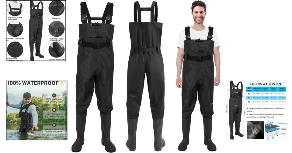 Wathose Herren Damen Atmungsaktiv Angeln Bootsfischerei Schutz - Bild 2 von 4