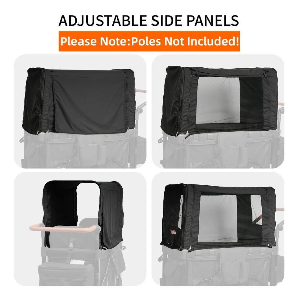 Stroller Sun Shade & Mosquito Net Cover 2-in-1 Wagon Canopy for Wonderfold W4... - Image 2 of 4