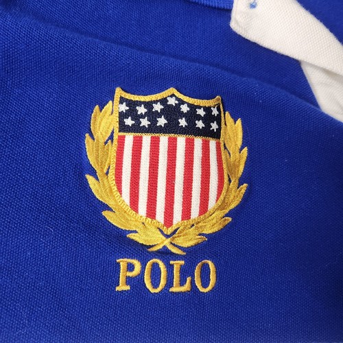 Polo Ralph Lauren Uomo Big Pony USA Rugby Shield #3 Camicia Personalizzata Xll Large - Foto 2 di 10