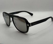 VERSACE MEDUSA CHARM Black Silver Mirror Sunglasses VE 2199 10006G