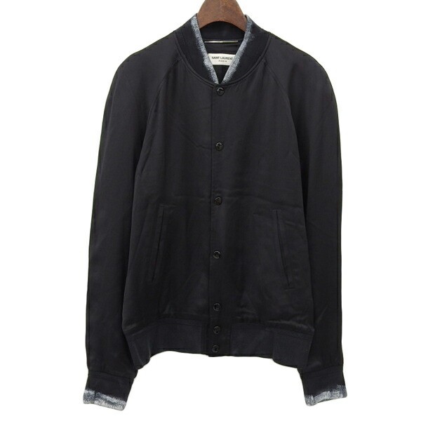 Saint Laurent Paris Moonlight Teddy Giacca Uomo Nero Taglia 48 2017SS