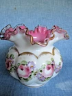 fenton charleton roses melon vase 5-1/2" x 6"