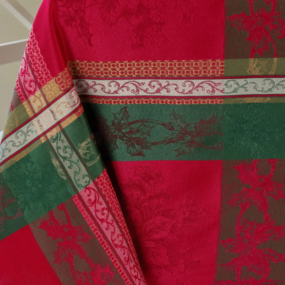 Holiday Legacy Yarn Dyed Jacquard Fabric Table Cloth, Holiday, Winter, and Ch... - Image 3 of 4