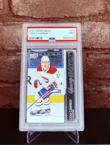 2021-22 Upper Deck Young Guns Exclusives Clear Cut Cole Caufield RC PSA 9 #201