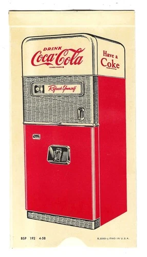 Vintage 1958 Coca-Cola Cooler Cardboard Profit Calculator with Sliding Insert