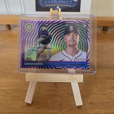 Logan Evans 2025 Topps Chrome Platinum Purple Vibrations /250 Mariners #274