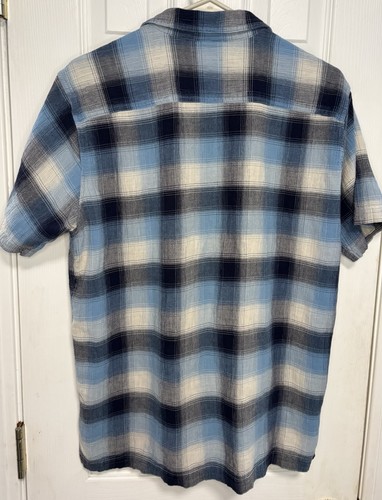 Patagonia Men's AC Shirt M Short Sleeves Blue White Check Organic Cotton EUC - Picture 4 of 7