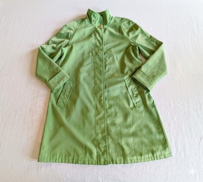 Gallery Green Mid-Length Spring Trench Coat Collared, adjustable waist, Size M