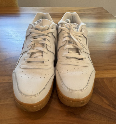 Reebok Workout Plus Low Top Leather Sneakers White Gum Sole CN2126
