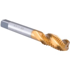 Burkit 5/8"-11 UNC Spiral Flute Tap, HSS Titanium Coated 