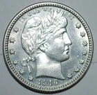1916-D 25C Barber Quarter UNC DET {{{3765