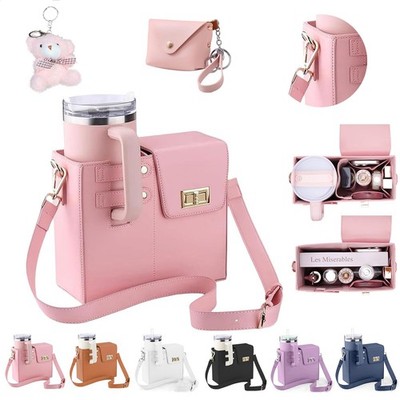 Stanley Cup Purse, Crossbody Bag with Water Bottle Holder, Adjustable Women S...