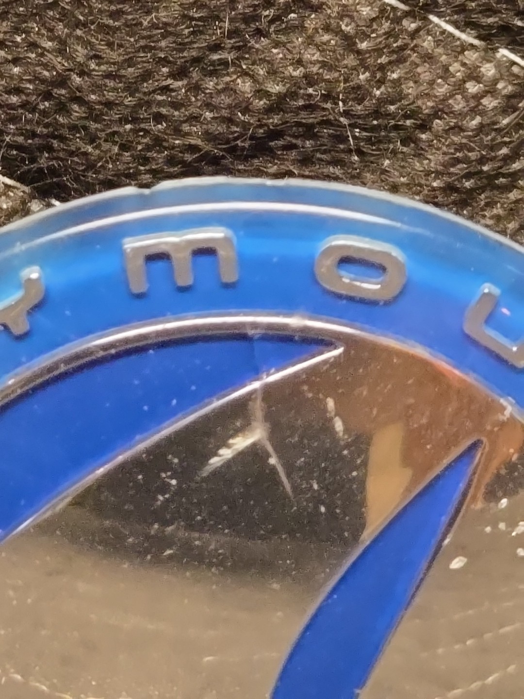 1996-1998 PLYMOUTH Voyager Blue Front Grille Emblem Logo Badge OEM 04676989 USED