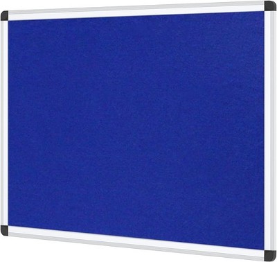 VIZ-PRO Hinweisbrett Filz Blau, Silberner Alurahmen, 90 X 60 cm - Pinwand, Blau