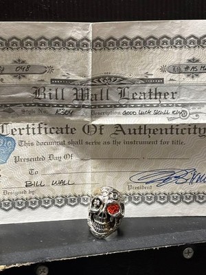 Bill Wall Leather BWL Master Skull Ring US 9.5 Men jewelry Used