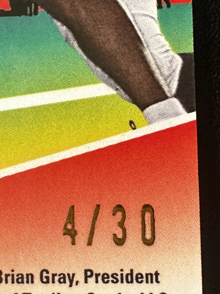 2022 Leaf Valiant GREEN ICE Rookie Tyler Badie Auto. SP #d /30. Broncos - Image 3 of 3