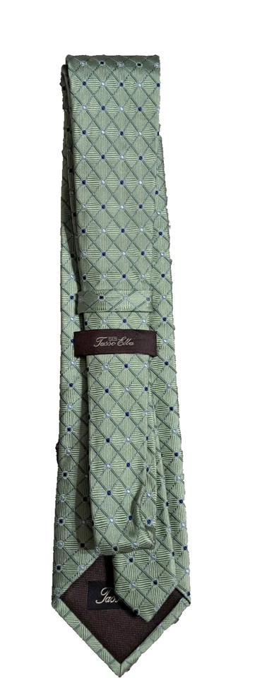 Галстук Tasso Elba синий и белый в горошек светло-зеленый геометрический - Изображение 2 из 4
