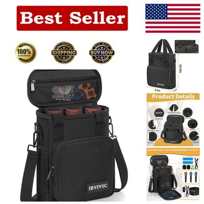 Elegant 3-Slot Wireless Microphone Case - Customizable Foam & Strap Included