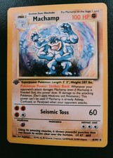 1999 Pokémon TCG Machamp-100HP- Base Set- 8/102- 1st Edition Holo Rare-M/NM. 