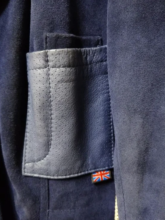 Chaqueta de Cuero Belstaff Italia Azul Gamuza 42 Hecha en Italia Rara Usada JAPÓN Foto 4 de 4