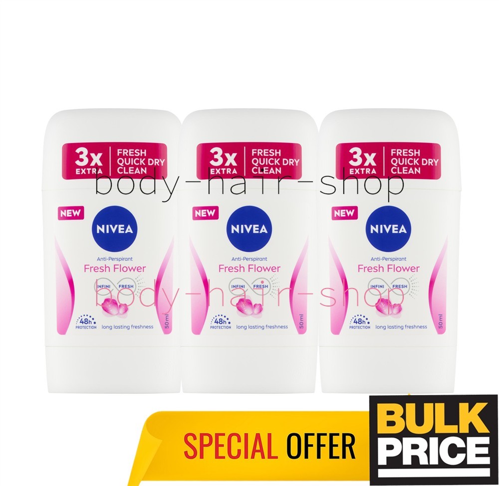 Nivea Women Fresh Flower Stick Deodorant 48H Sweat Odor Protection 50ml 5-Pack - Image 2