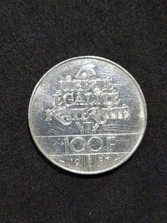 Pièce 100 Francs La Fayette 1987 en Argent 900‰ 15 g France