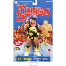 WWE LJN Superstars Dusty Rhodes Action Figure, 1980s Retro 8" Collectible Toy