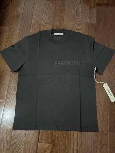 ESSENTIALS Fear of God Men's L Off Black Logo Crew Neck Short Sleeve T-Shirt