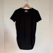 Anthropologie Black Textured Short Sleeve Dress