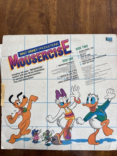 Mousercise Vinyl LP Record with Booklet | Walt Disney Productions 1982 - Imagen 2 de 4